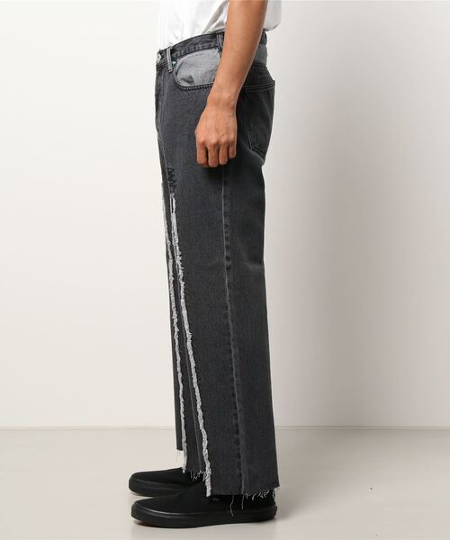 DANKE SCHON（ダンケシェーン）の「DankeSchon/ダンケシェーン/リメイクデニム/RemakeDenim frontboots（デニムパンツ・メンズ・ブラック/ブルー・MEDIUM/LARGE）」の4枚目の写真