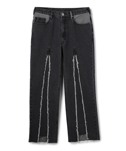 DANKE SCHON（ダンケシェーン）の「DankeSchon/ダンケシェーン/リメイクデニム/RemakeDenim frontboots（デニムパンツ・メンズ・ブラック/ブルー・MEDIUM/LARGE）」の8枚目の写真