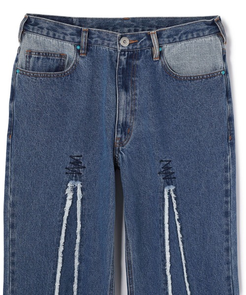 DANKE SCHON（ダンケシェーン）の「DankeSchon/ダンケシェーン/リメイクデニム/RemakeDenim frontboots（デニムパンツ・メンズ・ブラック/ブルー・MEDIUM/LARGE）」の13枚目の写真