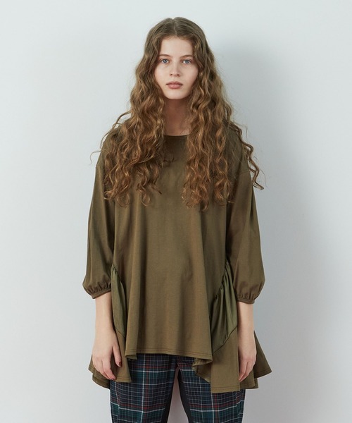 FRAPBOIS（フラボア）の「ギャザーテント カットソー（Tシャツ/カットソー・レディース・ベージュ/カーキ・1）」の2枚目の写真