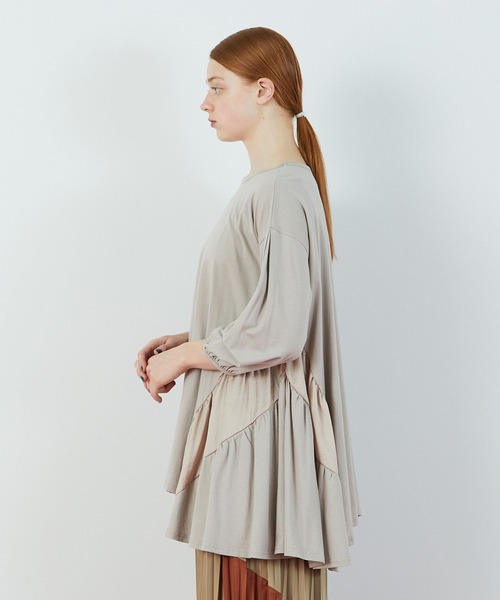 FRAPBOIS（フラボア）の「ギャザーテント カットソー（Tシャツ/カットソー・レディース・ベージュ/カーキ・1）」の3枚目の写真