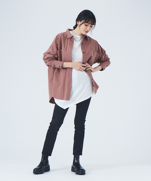 JILKY（ジルキー）の「【JILKY】ピーチギャバオーバーサイズシャツ◇セットアップ対応（シャツ/ブラウス・レディース・ブラック/ピンク/グレイッシュベージュ・フリー）」の15枚目の写真