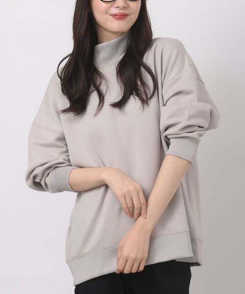 rps（アールピーエス）の「ダンボールハイネックワイドプルオーバー（スウェット・レディース・ブラック/ブラウン/ブルーグリーン/グレイッシュベージュ/チャコールグレー/グレイッシュブルー/カーキ・M/フリー）」の9枚目の写真