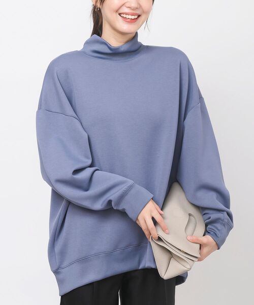 rps（アールピーエス）の「ダンボールハイネックワイドプルオーバー（スウェット・レディース・ブラック/ブラウン/ブルーグリーン/グレイッシュベージュ/チャコールグレー/グレイッシュブルー/カーキ・M/フリー）」の19枚目の写真