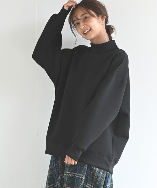 rps（アールピーエス）の「ダンボールハイネックワイドプルオーバー（スウェット・レディース・ブラック/ブラウン/ブルーグリーン/グレイッシュベージュ/チャコールグレー/グレイッシュブルー/カーキ・M/フリー）」の2枚目の写真