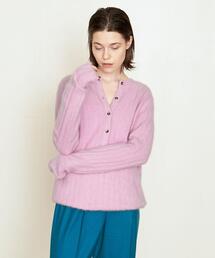 AEWEN MATOPH | ＜AEWEN MATOPH（イウエン マトフ）＞ラクーンファー ヘンリーネック リブニット(ニット/セーター)