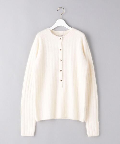 AEWEN MATOPH(イウエン マトフ)の「<AEWEN MATOPH(イウエン マトフ)>ラクーンファー ヘンリーネック リブニット◆(ニット/セーター・レディース・ライトピンク/ライム/オフホワイト/ダークブラウン・FREE)」の6枚目の写真