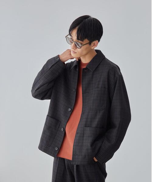 green label relaxing(グリーンレーベルリラクシング)の「<green label relaxing>C/Wカルゼ チェック カバーオール(カバーオール・メンズ・その他1・S/M/L/XL)」の1枚目の写真