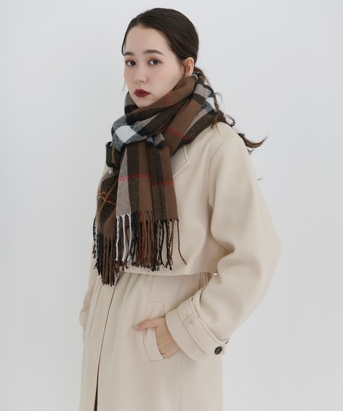 TINA：JOJUN（ティーナジョジュン）の「チェック マフラー TINA：JOJUN（マフラー・レディース・ブラウン/ブラック/キャメル・F）」の20枚目の写真