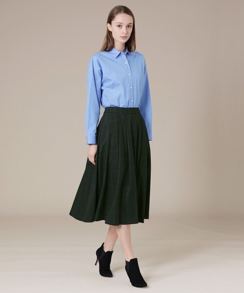 MACKINTOSH LONDON（マッキントッシュ ロンドン）の「ストレッチサキソニーチェックスカート（スカート・レディース・グリーン系その他5/ブラウン系その他4・40/38/36）」の12枚目の写真