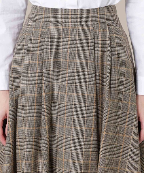 MACKINTOSH LONDON（マッキントッシュ ロンドン）の「ストレッチサキソニーチェックスカート（スカート・レディース・グリーン系その他5/ブラウン系その他4・40/38/36）」の9枚目の写真
