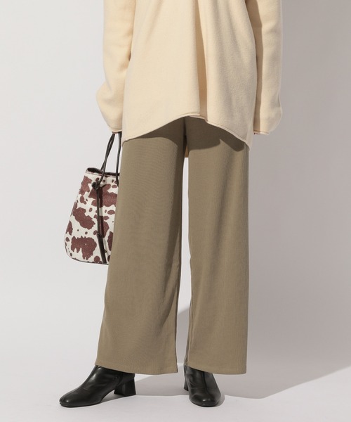 BAYFLOW(ベイフロー)の「カットリブパンツ(その他パンツ・レディース・ブラック/ベージュ/ブラウン/グリーン・SMALL/MEDIUM)」の1枚目の写真