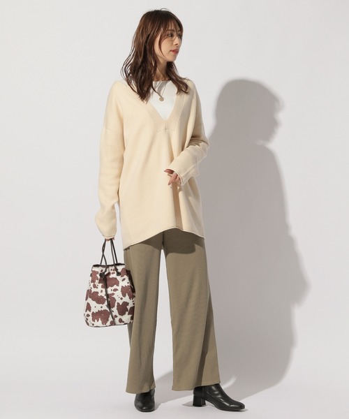 BAYFLOW(ベイフロー)の「カットリブパンツ(その他パンツ・レディース・ブラック/ベージュ/ブラウン/グリーン・SMALL/MEDIUM)」の5枚目の写真