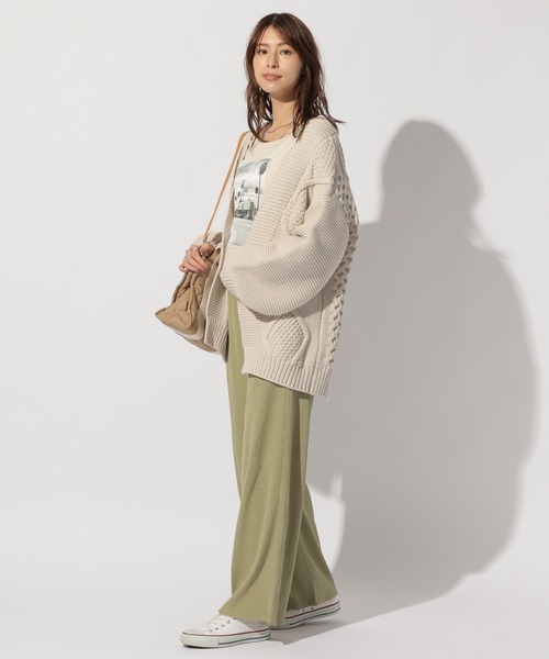 BAYFLOW(ベイフロー)の「カットリブパンツ(その他パンツ・レディース・ブラック/ベージュ/ブラウン/グリーン・SMALL/MEDIUM)」の6枚目の写真