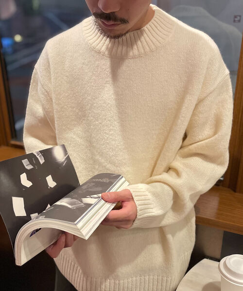 【GLOSTER/グロスター】Pure Shetland Wool モックネックプルオーバーニット
