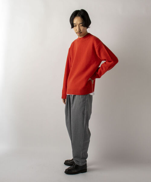 GLOSTER(グロスター)の「【GLOSTER/グロスター】Pure Shetland Wool モックネックプルオーバーニット(ニット/セーター・メンズ・ブラック/オフホワイト/オレンジ・LARGE/MEDIUM)」の7枚目の写真