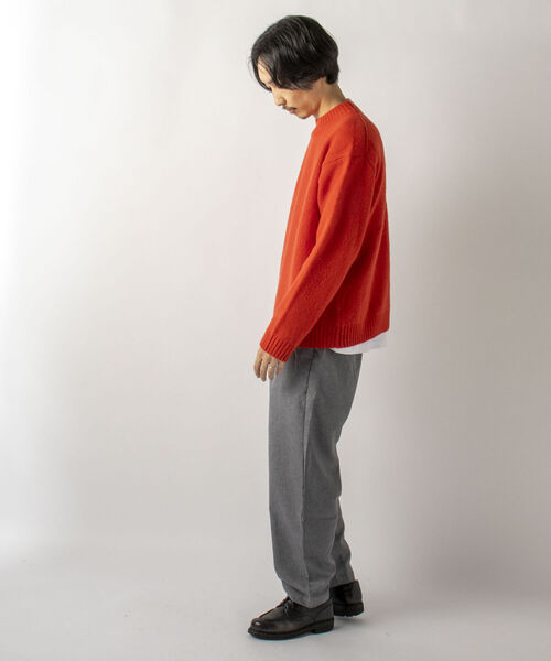 GLOSTER(グロスター)の「【GLOSTER/グロスター】Pure Shetland Wool モックネックプルオーバーニット(ニット/セーター・メンズ・ブラック/オフホワイト/オレンジ・LARGE/MEDIUM)」の8枚目の写真