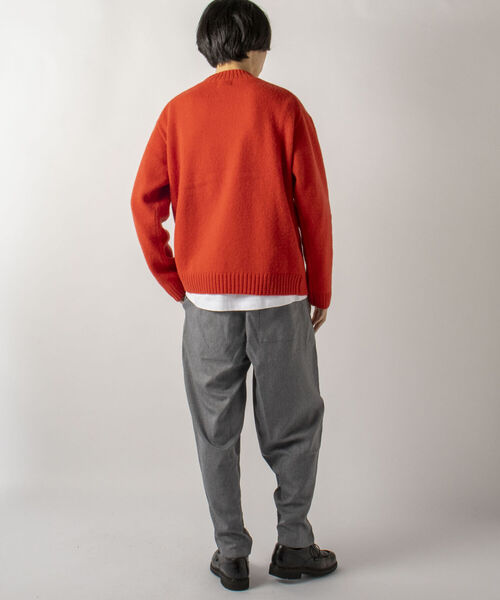 GLOSTER(グロスター)の「【GLOSTER/グロスター】Pure Shetland Wool モックネックプルオーバーニット(ニット/セーター・メンズ・ブラック/オフホワイト/オレンジ・LARGE/MEDIUM)」の9枚目の写真