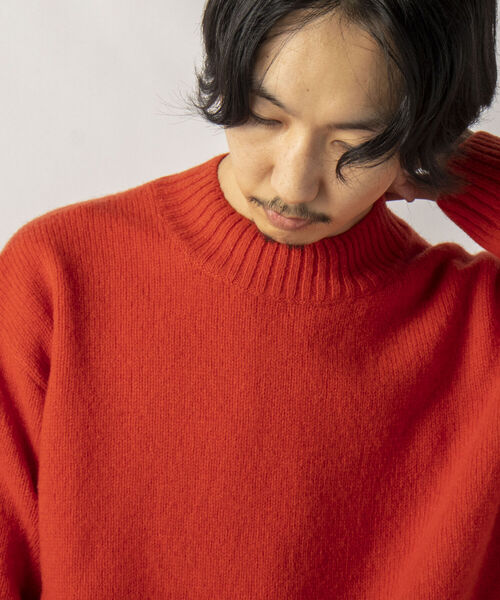 GLOSTER(グロスター)の「【GLOSTER/グロスター】Pure Shetland Wool モックネックプルオーバーニット(ニット/セーター・メンズ・ブラック/オフホワイト/オレンジ・LARGE/MEDIUM)」の14枚目の写真