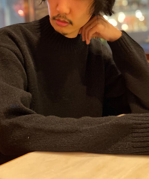 GLOSTER(グロスター)の「【GLOSTER/グロスター】Pure Shetland Wool モックネックプルオーバーニット(ニット/セーター・メンズ・ブラック/オフホワイト/オレンジ・LARGE/MEDIUM)」の16枚目の写真