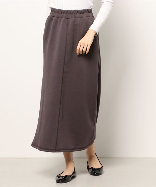 Samansa Mos2 blue（サマンサモスモスブルー）の「ダンボールニットセミフレアスカート（スカート・レディース・ベージュ/チャコール/キナリ・ﾌﾘ-）」の6枚目の写真