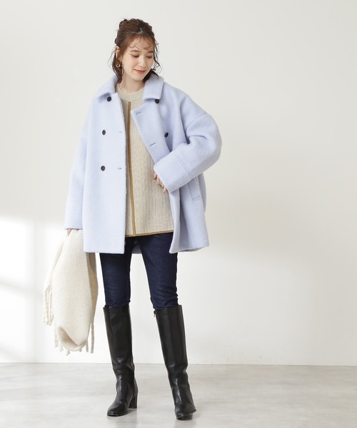 N.（N. Natural Beauty Basic）（エヌエヌナチュラルビューティーベーシック）の「◆配色ライン切替ニット（ニット/セーター・レディース・ベージュ/ライトグリーン・MEDIUM）」の5枚目の写真