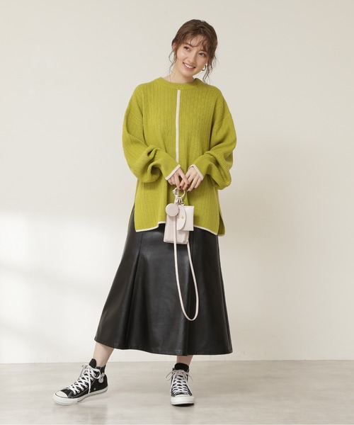 N.（N. Natural Beauty Basic）（エヌエヌナチュラルビューティーベーシック）の「◆配色ライン切替ニット（ニット/セーター・レディース・ベージュ/ライトグリーン・MEDIUM）」の15枚目の写真