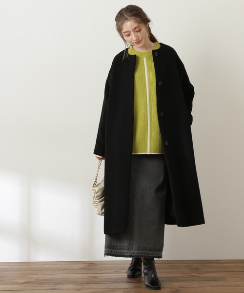 N.（N. Natural Beauty Basic）（エヌエヌナチュラルビューティーベーシック）の「◆配色ライン切替ニット（ニット/セーター・レディース・ベージュ/ライトグリーン・MEDIUM）」の19枚目の写真