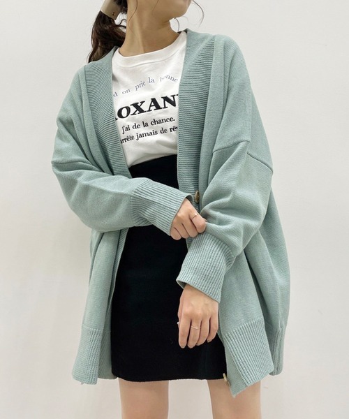 one after another NICE CLAUP（ワンアフターアナザーナイスクラップ）の「【WEB限定】ビックシルエットカーディガン（カーディガン/ボレロ・レディース・ブラック/グレー/モカ/ベージュ/ミント・FREE）」の5枚目の写真