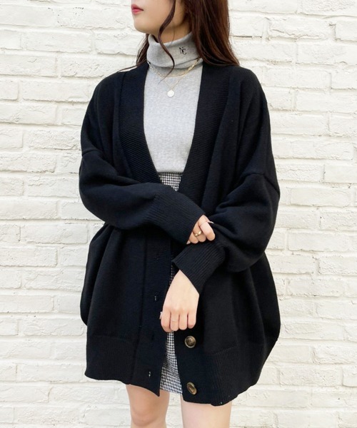 one after another NICE CLAUP（ワンアフターアナザーナイスクラップ）の「【WEB限定】ビックシルエットカーディガン（カーディガン/ボレロ・レディース・ブラック/グレー/モカ/ベージュ/ミント・FREE）」の9枚目の写真