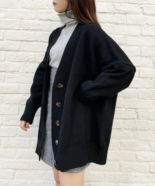 one after another NICE CLAUP（ワンアフターアナザーナイスクラップ）の「【WEB限定】ビックシルエットカーディガン（カーディガン/ボレロ・レディース・ブラック/グレー/モカ/ベージュ/ミント・FREE）」の7枚目の写真