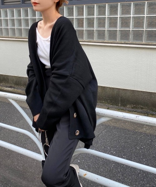 one after another NICE CLAUP（ワンアフターアナザーナイスクラップ）の「【WEB限定】ビックシルエットカーディガン（カーディガン/ボレロ・レディース・ブラック/グレー/モカ/ベージュ/ミント・FREE）」の12枚目の写真
