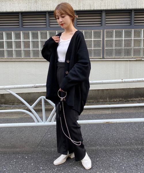 one after another NICE CLAUP（ワンアフターアナザーナイスクラップ）の「【WEB限定】ビックシルエットカーディガン（カーディガン/ボレロ・レディース・ブラック/グレー/モカ/ベージュ/ミント・FREE）」の11枚目の写真