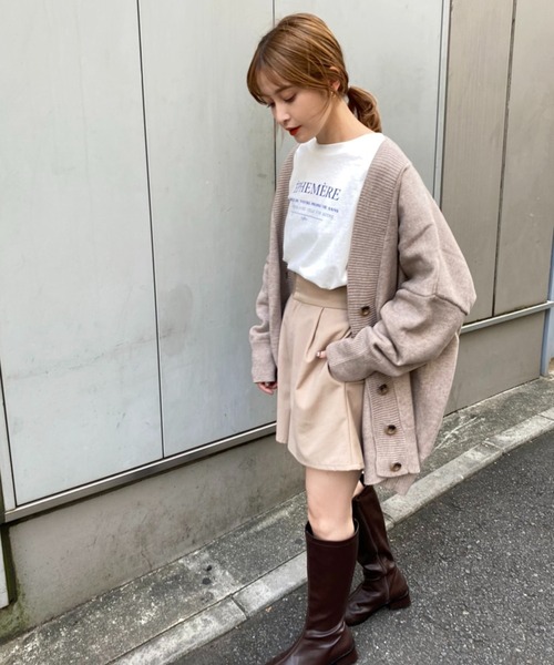 one after another NICE CLAUP（ワンアフターアナザーナイスクラップ）の「【WEB限定】ビックシルエットカーディガン（カーディガン/ボレロ・レディース・ブラック/グレー/モカ/ベージュ/ミント・FREE）」の16枚目の写真