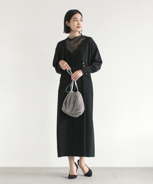 kaene（カエン）の「エコファーバッグ（ショルダーバッグ・レディース・グレー/ベージュ・FREE）」の5枚目の写真