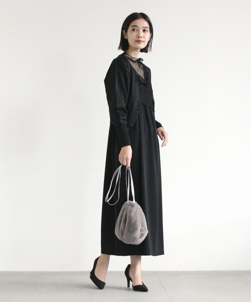 kaene（カエン）の「エコファーバッグ（ショルダーバッグ・レディース・グレー/ベージュ・FREE）」の6枚目の写真