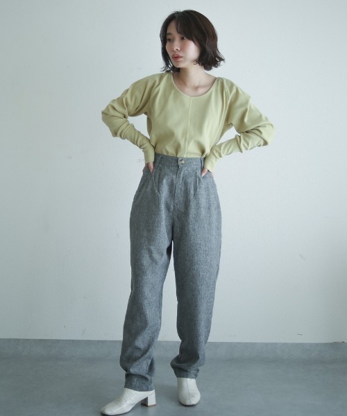 spoon store（スプーンストア）の「ハニカムテレコラグランプルオーバー（Tシャツ/カットソー・レディース・グリーン/アイボリー・フリー）」の17枚目の写真