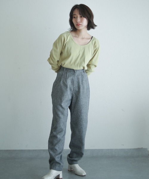 spoon store（スプーンストア）の「ハニカムテレコラグランプルオーバー（Tシャツ/カットソー・レディース・グリーン/アイボリー・フリー）」の18枚目の写真