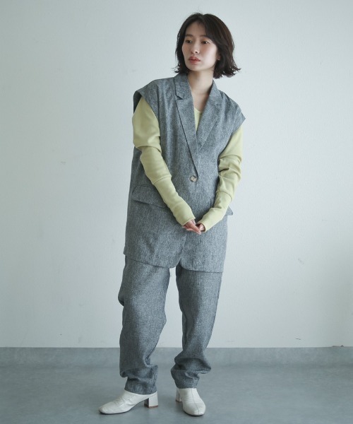 spoon store（スプーンストア）の「ハニカムテレコラグランプルオーバー（Tシャツ/カットソー・レディース・グリーン/アイボリー・フリー）」の21枚目の写真