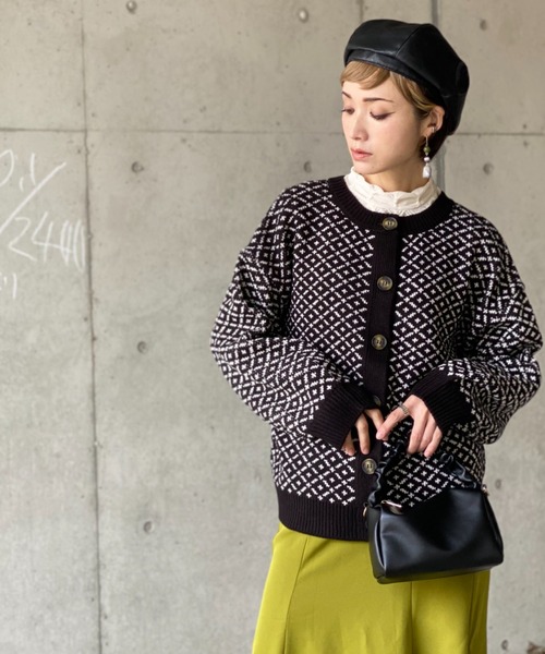 deux amour(ドゥーザムール)の「ダブルジャガード2WAYカーデイガン(その他トップス・レディース・ブラック・MEDIUM)」の5枚目の写真