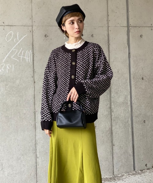 deux amour(ドゥーザムール)の「ダブルジャガード2WAYカーデイガン(その他トップス・レディース・ブラック・MEDIUM)」の6枚目の写真