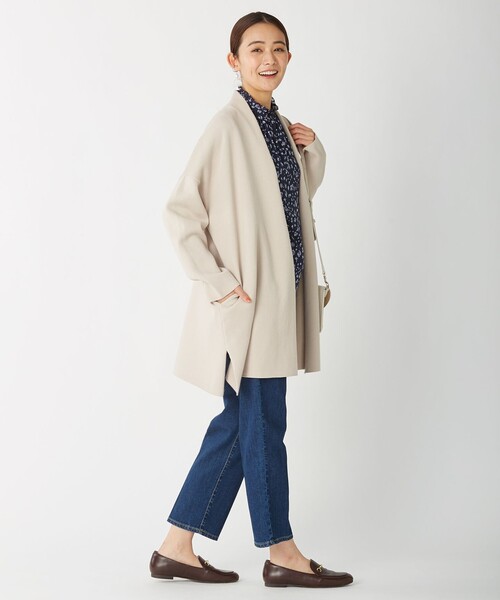 J.PRESS Ladies(J.プレス レディス)の「ダブルフェイスガウン アウター(その他アウター・レディース・ネイビー系/ベージュ系・SMALL)」の5枚目の写真