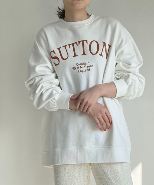 LOWRYS FARM（ローリーズファーム）の「ウラケロゴプルオーバーＬＳ　263020（スウェット・レディース・チャコールグレー/グリーン/オフホワイト/グレー・FREE）」の2枚目の写真