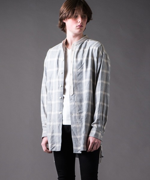 Buffalo Bobs(バッファローボブズ)の「KURUA-CHECK(クルタ-チェック)ビッグシルエット チェック シャツ(シャツ/ブラウス・メンズ・グレー/レッド/ブラック・2-3/1-2)」の5枚目の写真