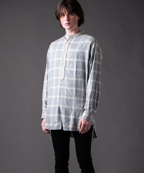 Buffalo Bobs(バッファローボブズ)の「KURUA-CHECK(クルタ-チェック)ビッグシルエット チェック シャツ(シャツ/ブラウス・メンズ・グレー/レッド/ブラック・2-3/1-2)」の8枚目の写真