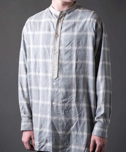 Buffalo Bobs(バッファローボブズ)の「KURUA-CHECK(クルタ-チェック)ビッグシルエット チェック シャツ(シャツ/ブラウス・メンズ・グレー/レッド/ブラック・2-3/1-2)」の9枚目の写真