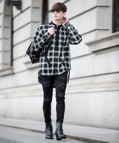 Buffalo Bobs(バッファローボブズ)の「KURUA-CHECK(クルタ-チェック)ビッグシルエット チェック シャツ(シャツ/ブラウス・メンズ・グレー/レッド/ブラック・2-3/1-2)」の13枚目の写真