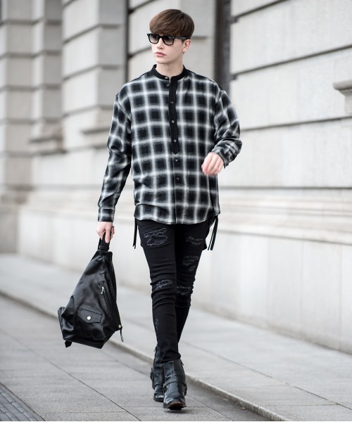 Buffalo Bobs(バッファローボブズ)の「KURUA-CHECK(クルタ-チェック)ビッグシルエット チェック シャツ(シャツ/ブラウス・メンズ・グレー/レッド/ブラック・2-3/1-2)」の15枚目の写真
