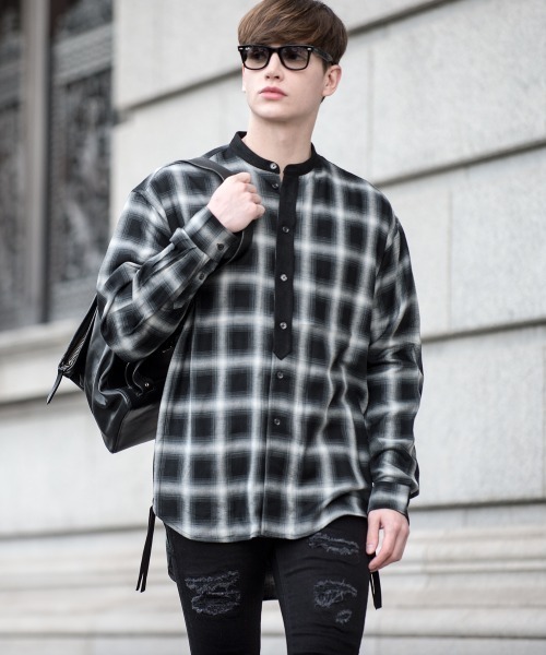 Buffalo Bobs(バッファローボブズ)の「KURUA-CHECK(クルタ-チェック)ビッグシルエット チェック シャツ(シャツ/ブラウス・メンズ・グレー/レッド/ブラック・2-3/1-2)」の16枚目の写真