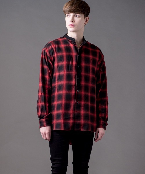 Buffalo Bobs(バッファローボブズ)の「KURUA-CHECK(クルタ-チェック)ビッグシルエット チェック シャツ(シャツ/ブラウス・メンズ・グレー/レッド/ブラック・2-3/1-2)」の18枚目の写真